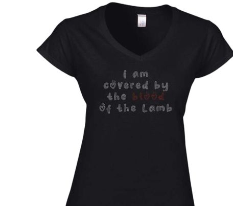 T -Shirt V Neck (Coveted by the Blood of the Lamb)