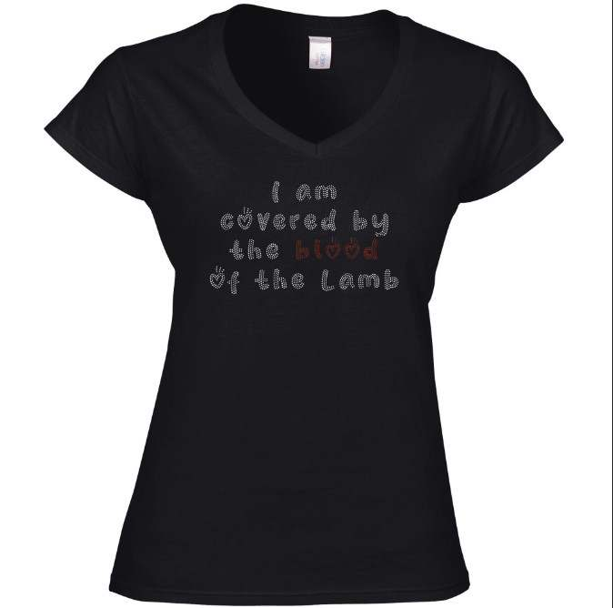 T -Shirt V Neck (Coveted by the Blood of the Lamb)